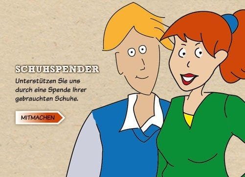 Schuh Spendenbutton